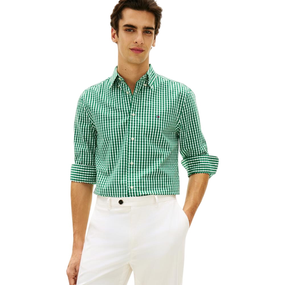 Tommy Hilfiger Flex Regular Fit Gingham Check Poplin Shirt